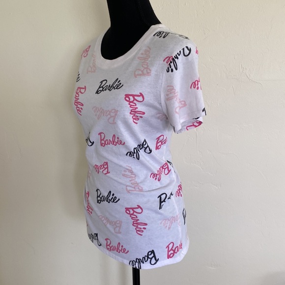 Rue 21 White Super Cute Barbie In Cursive Shirt - Picture 3 of 15